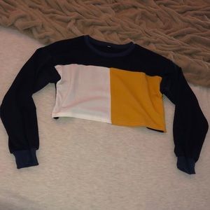 Cropped dark blue sweater